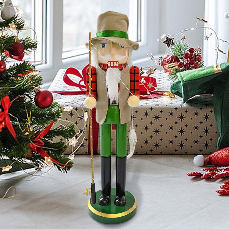 Nutcracker Figurine - Fisherman Nutcracker 14.96inch Wooden Nutcracker Christmas