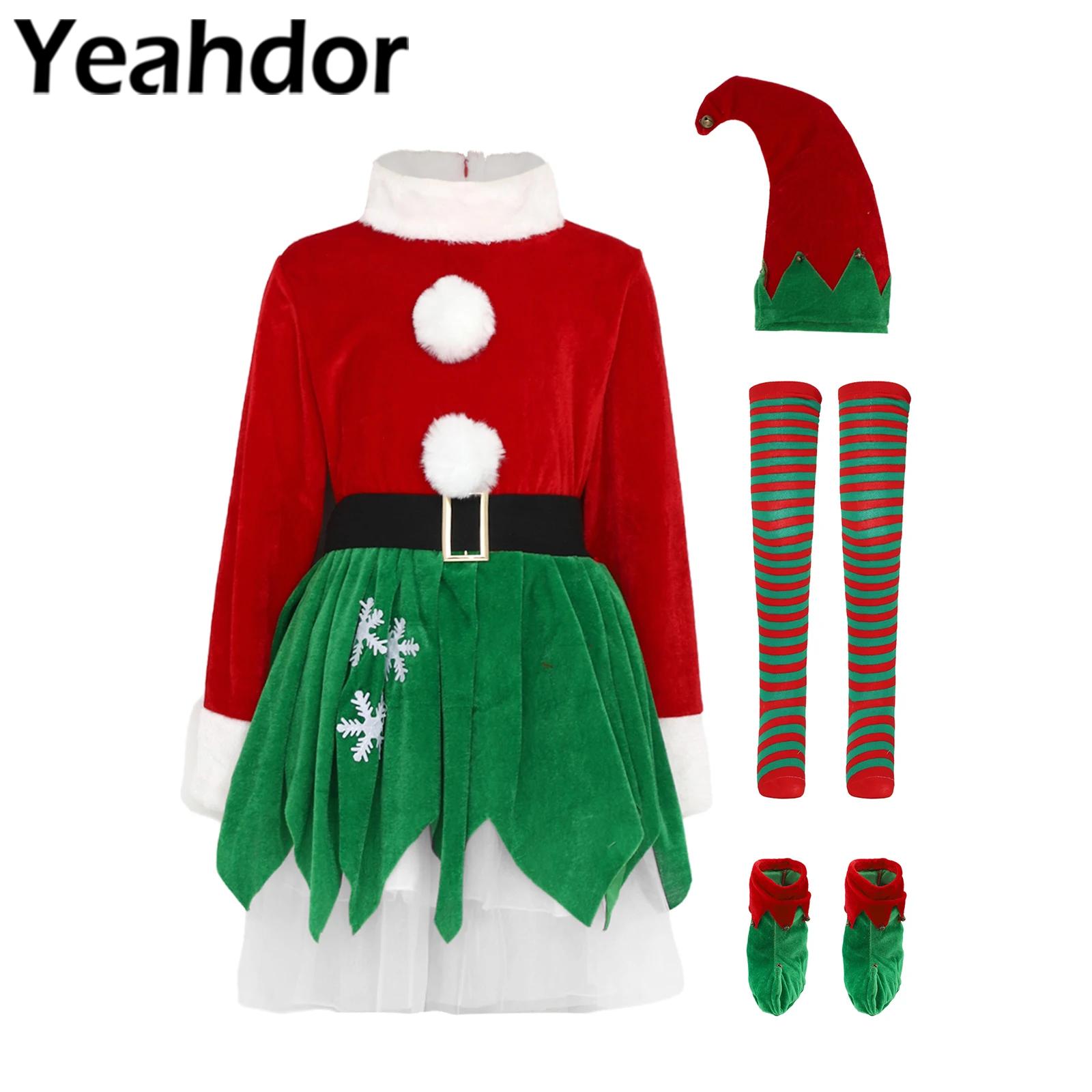Kids Girls Xmas Christmas Elf  - Elf Costume Christmas recension och pris