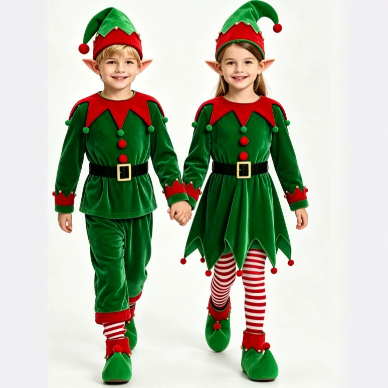 Christmas Boys and Girls Costu - Elf Costume Christmas recension och pris
